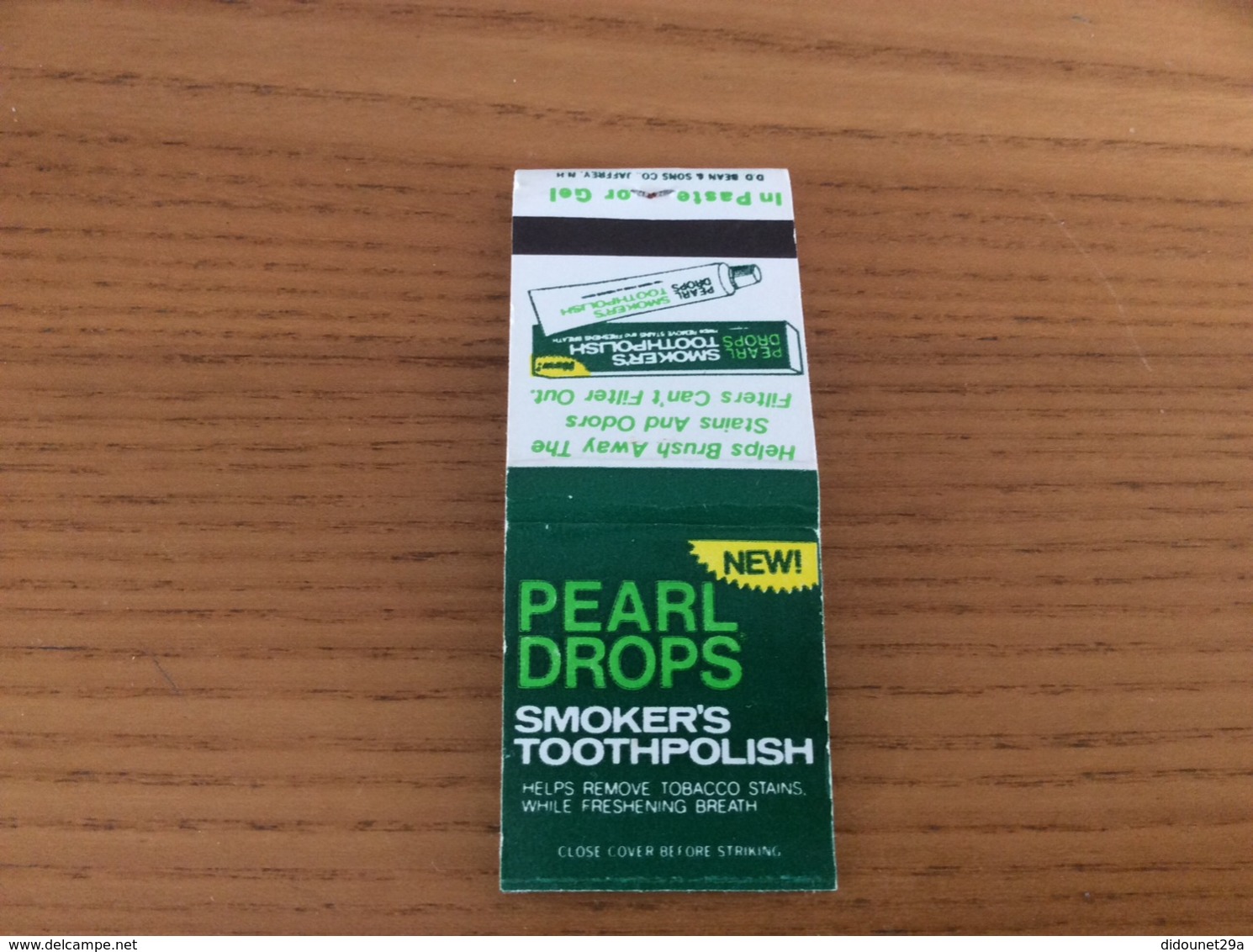 Pochette D'allumettes ETATS UNIS "PEARL DROPS - SMOKER’S TOOTHPOLISH" - Boites D'allumettes