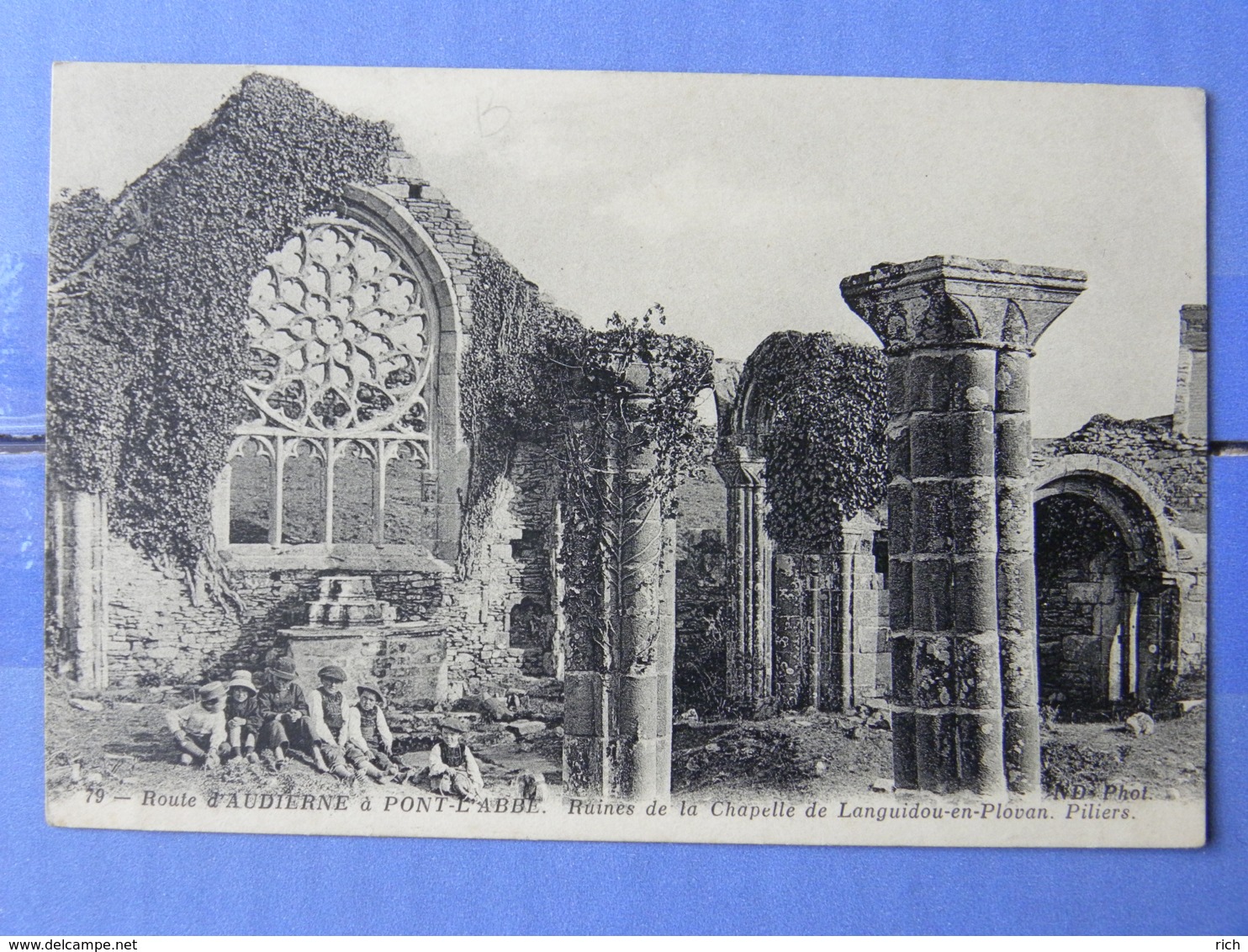 CPA (29) Finistère - Route D'AUDIERNE à PONT-L'ABBE, Ruines De La Chapelle De Languidou En Plovan. Pitiers - Audierne