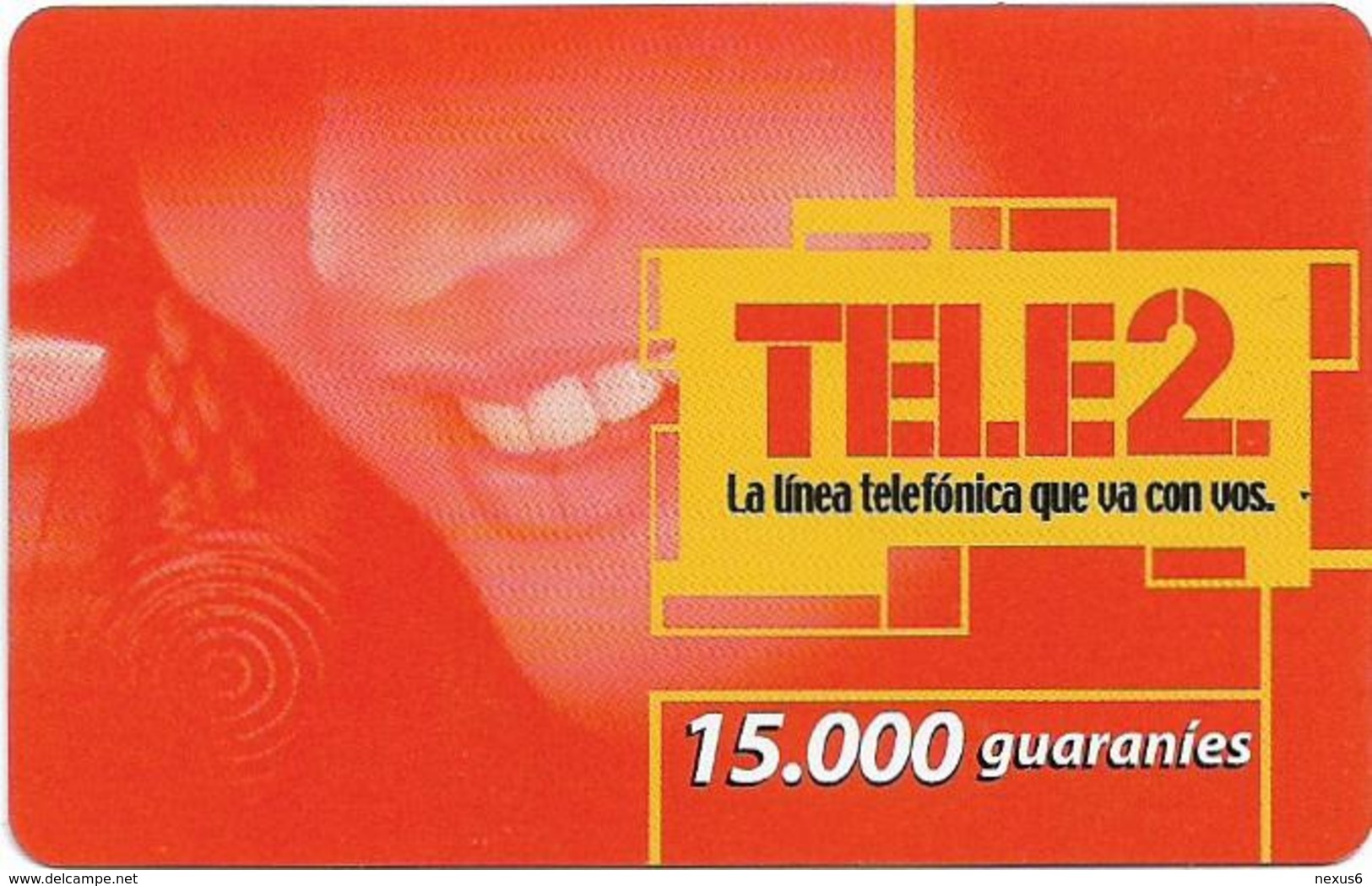 Paraguay - Tele2 - Smiling Woman, Prepaid 15.000Gs, Exp. 31.12.2004, Used - Paraguay