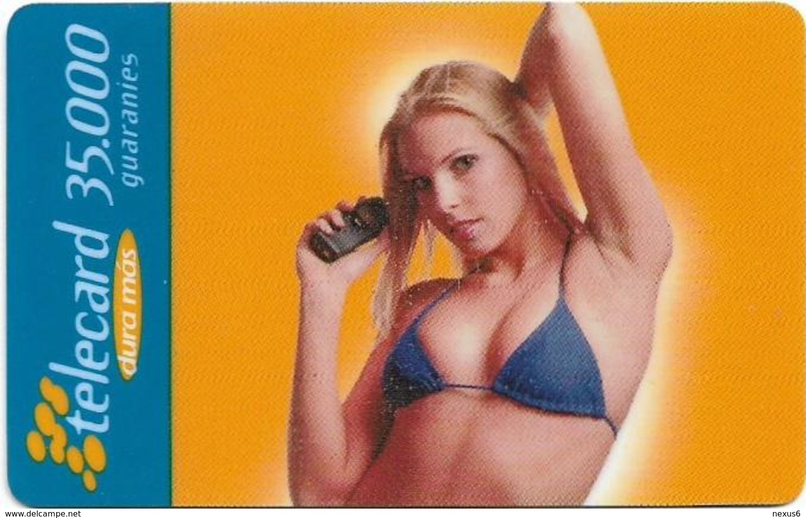 Paraguay - Telecel - Woman With Blue Bikini, Prepaid, 35.000Gs, Exp. 05.2001, Used - Paraguay