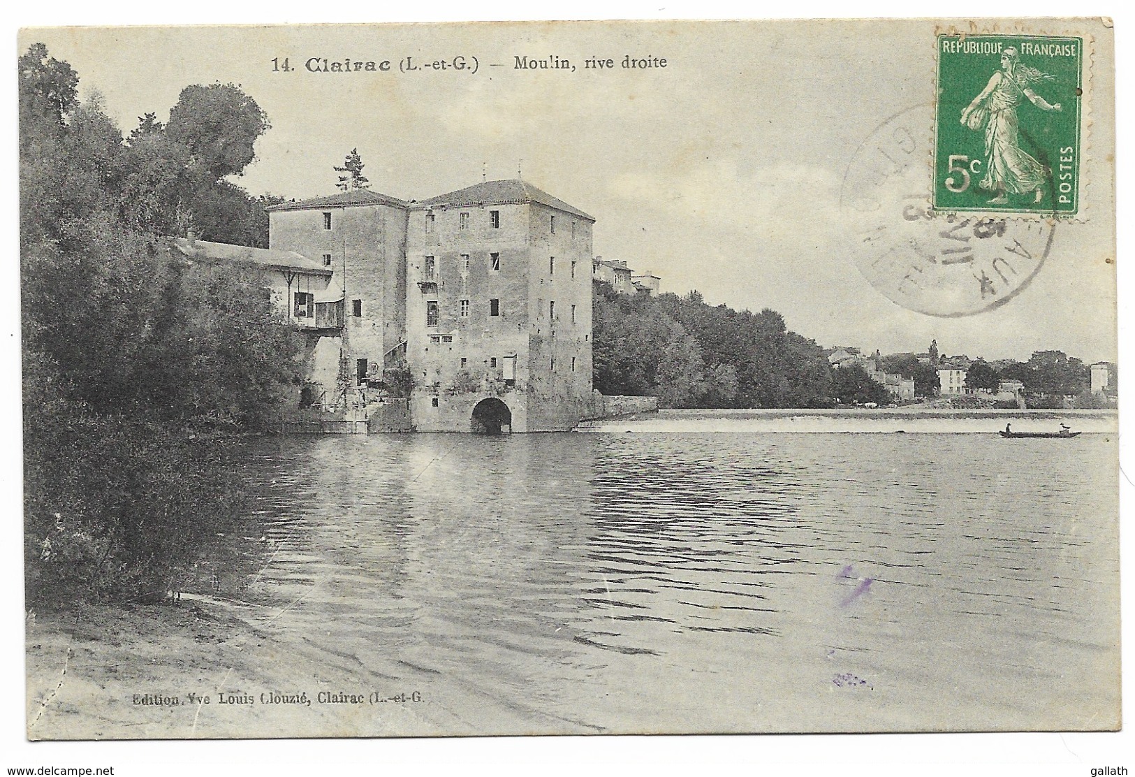47-CLAIRAC-Moulin, Rive Droite...1913 - Autres & Non Classés