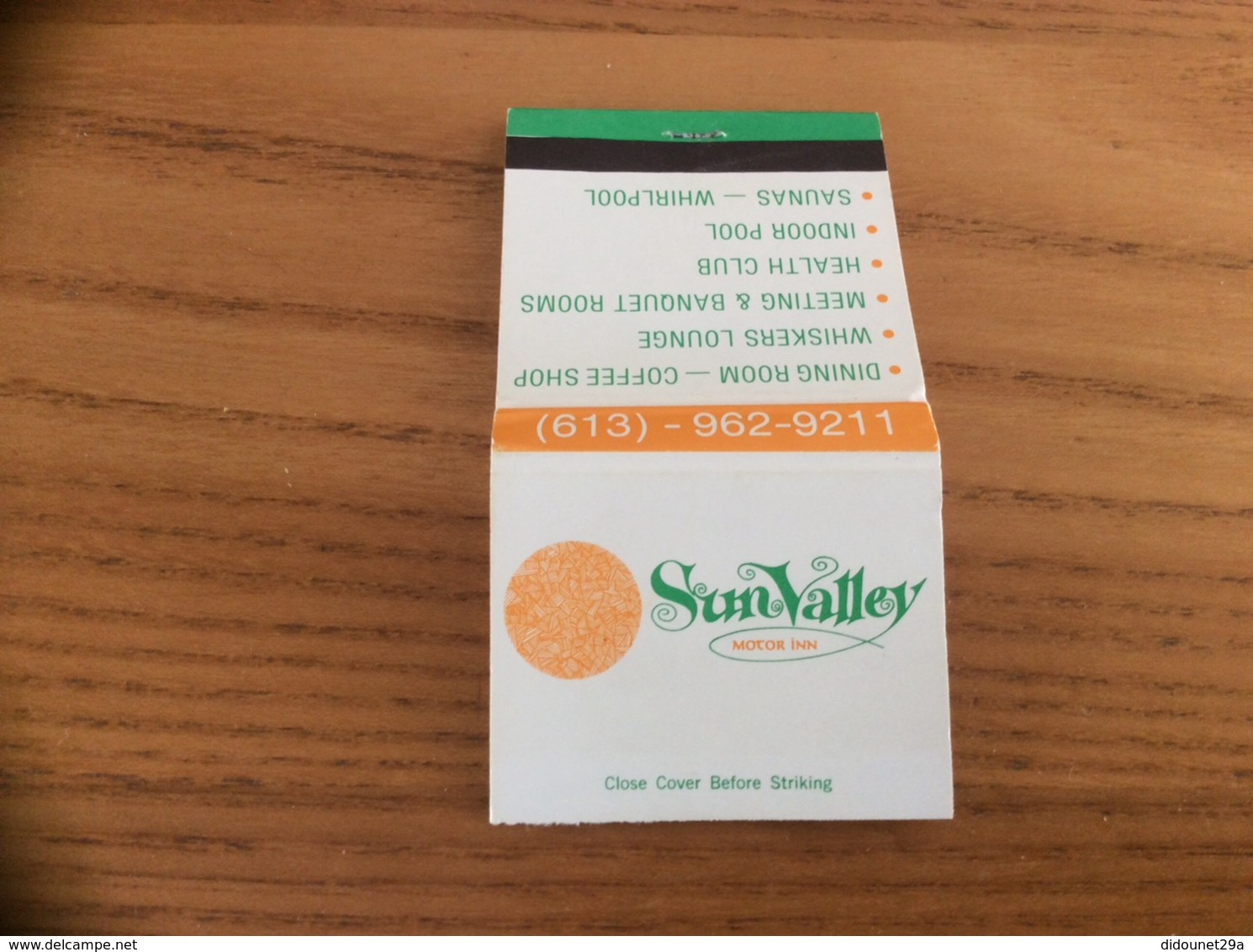 Pochette D'allumettes CANADA « Sun Valley MOTOR INN - BELLEVILLE - Boites D'allumettes