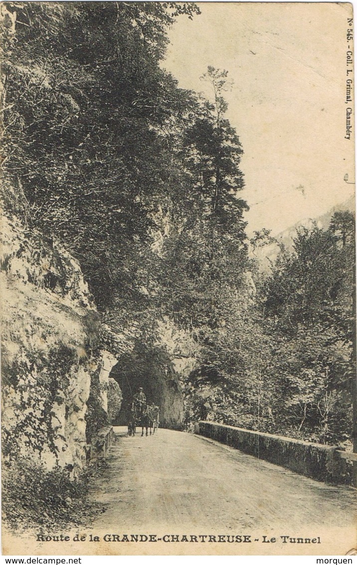 33993. Postal PARIS 25 (rue Danton) 1909 A Ponthieray. Vista La Grande Chartreuse, Le Tunnel - Cartas & Documentos