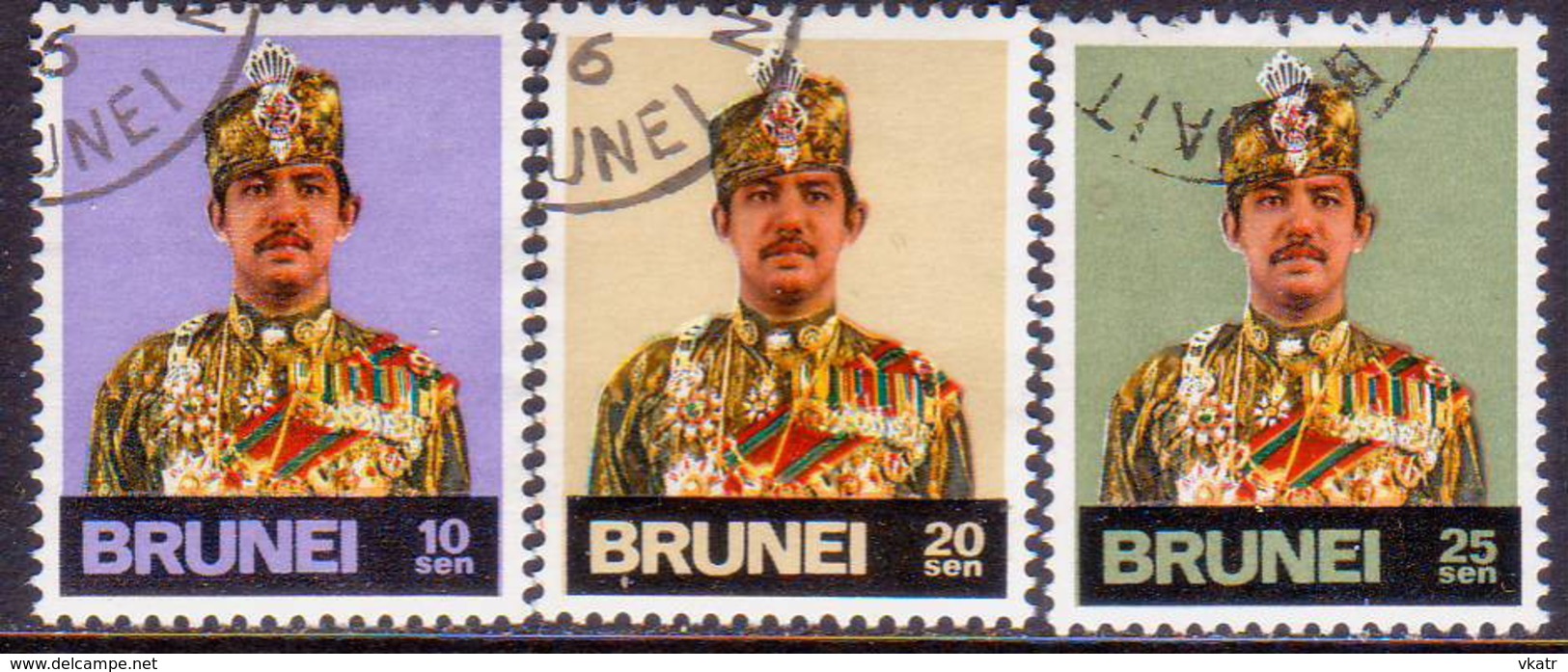 BRUNEI 1976 SG 260-62 Compl.set Used Wmk Mult.Crown CA Diagonal Upright - Brunei (...-1984)