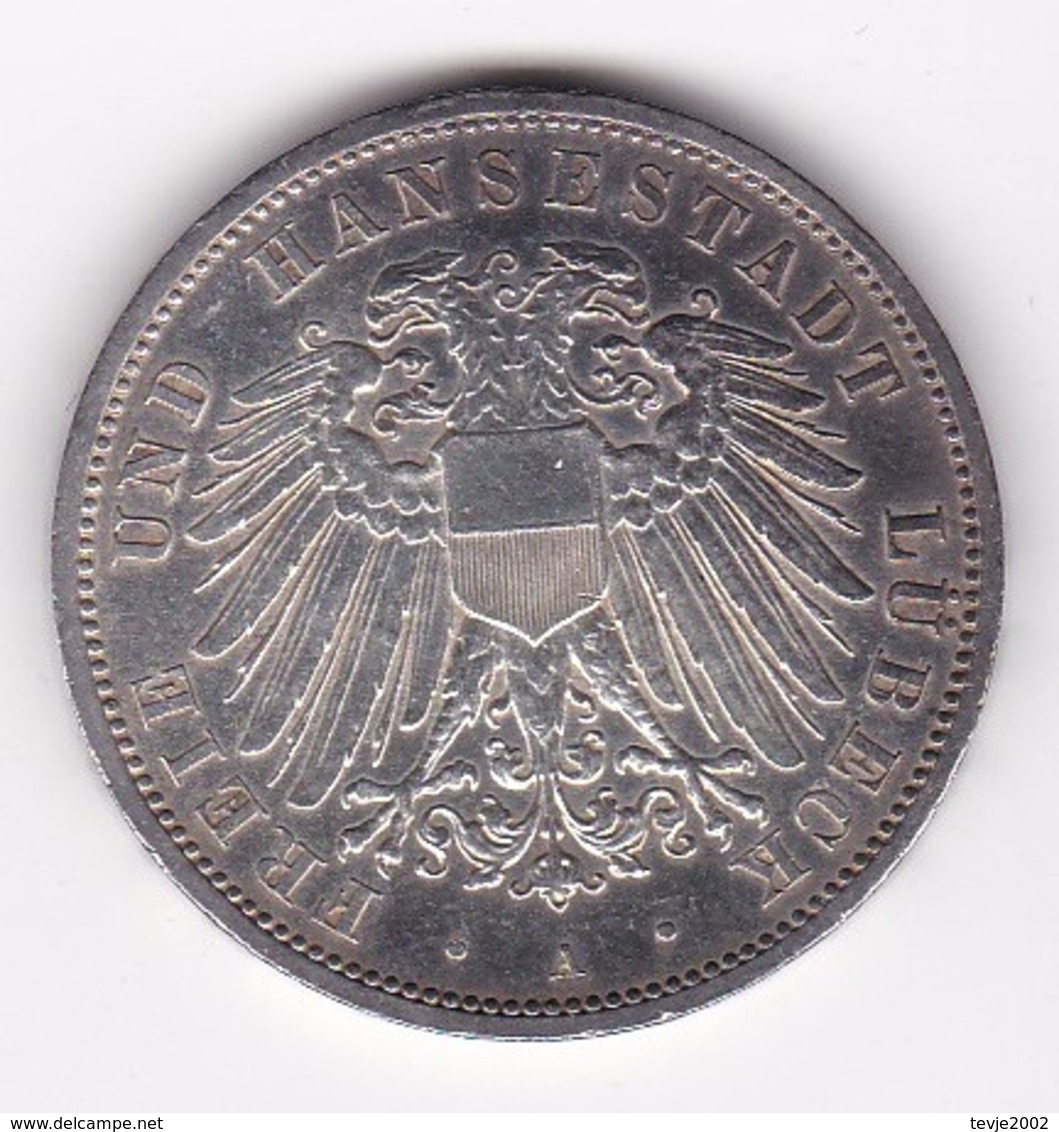 Nb_ Deutsches Reich  Lübeck - 3 Mark - 1914  (58) - 2, 3 & 5 Mark Argento
