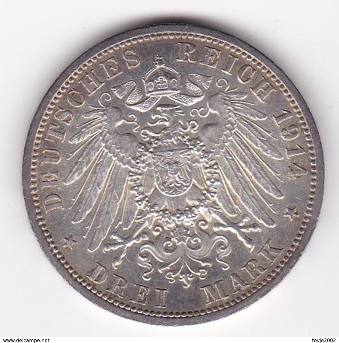 Nb_ Deutsches Reich  Lübeck - 3 Mark - 1914  (58) - 2, 3 & 5 Mark Silver