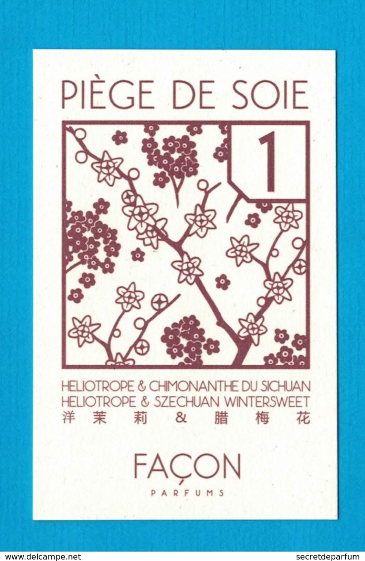 Cartes Parfumées Carte PIÈGE DE SOIE   De FAÇON PARFUMS - Modernes (à Partir De 1961)