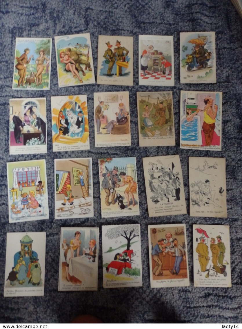 Lot De 100 Cartes Humour - Pêche, Chasse, Mariage, Militaire... - Humoristiques