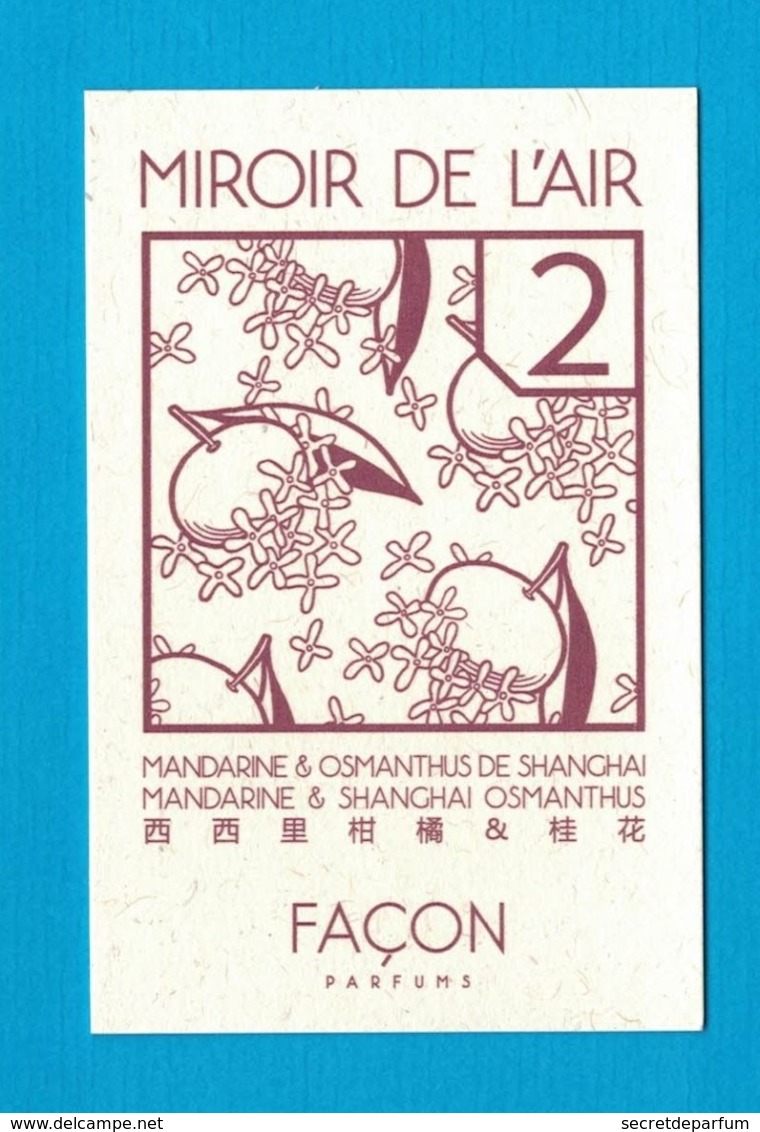 Cartes Parfumées Carte MIROIR DE L'AIR  De FAÇON PARFUMS - Modernes (à Partir De 1961)