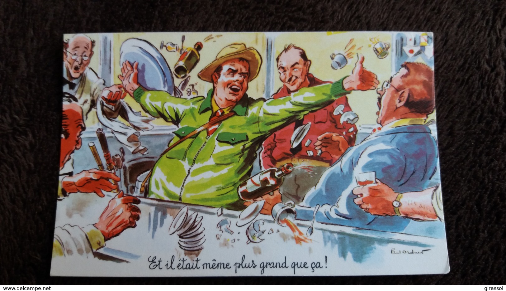 CPSM ILLUSTRATEUR PAUL ORDNER BAR COMPTOIR IVROGNE  ET IL ETAIT GRAND COMME CA HUMOUR PHOTOCHROM - Ordner, P.