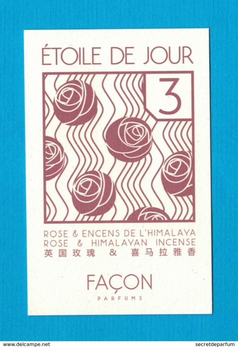 Cartes Parfumées Carte ETOILE  DE JOUR De FAÇON PARFUMS - Modernes (à Partir De 1961)