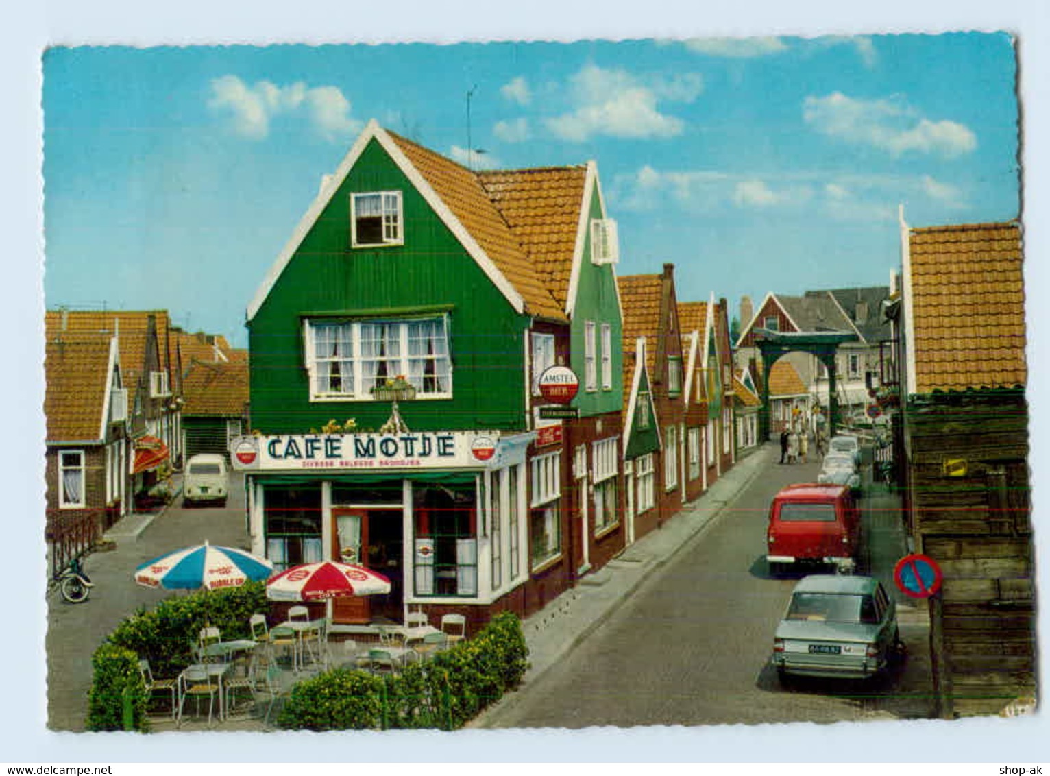 X1L08/ Volendam Cafe Motje Niederlande  AK VW Käfer Bus Ford Transit 1974 - Andere & Zonder Classificatie