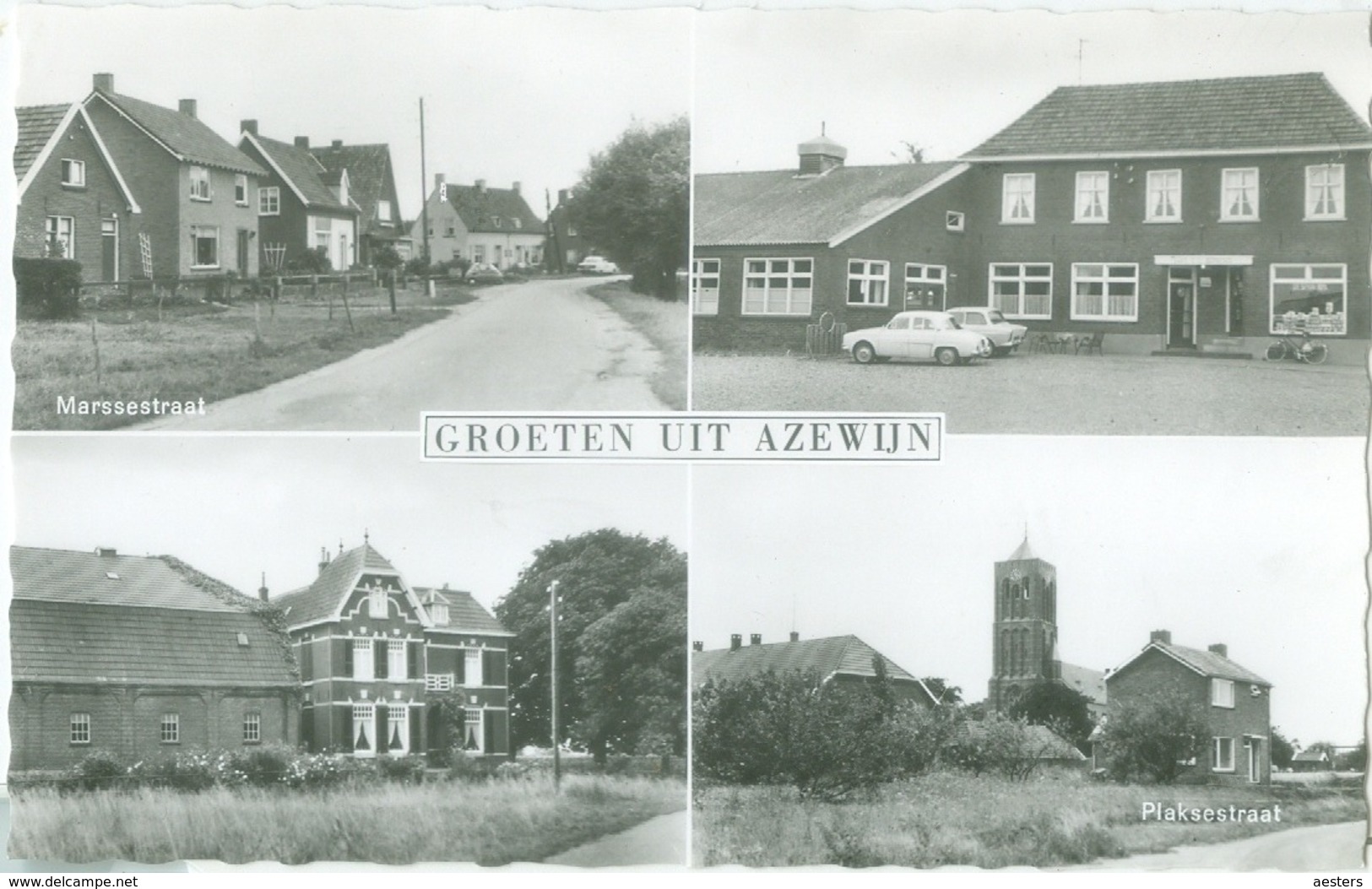 Groeten Uit Azewijn; Vierluik - Niet Gelopen. (Café Berntsen - Azewijn) - Other & Unclassified