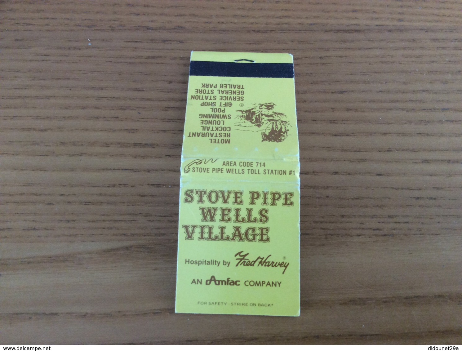 Pochette D'allumettes ETATS UNIS «STOVE PIPE WELLS VILLAGE - DEATH VALLEY » (Cheval, Cowboy) - Luciferdozen