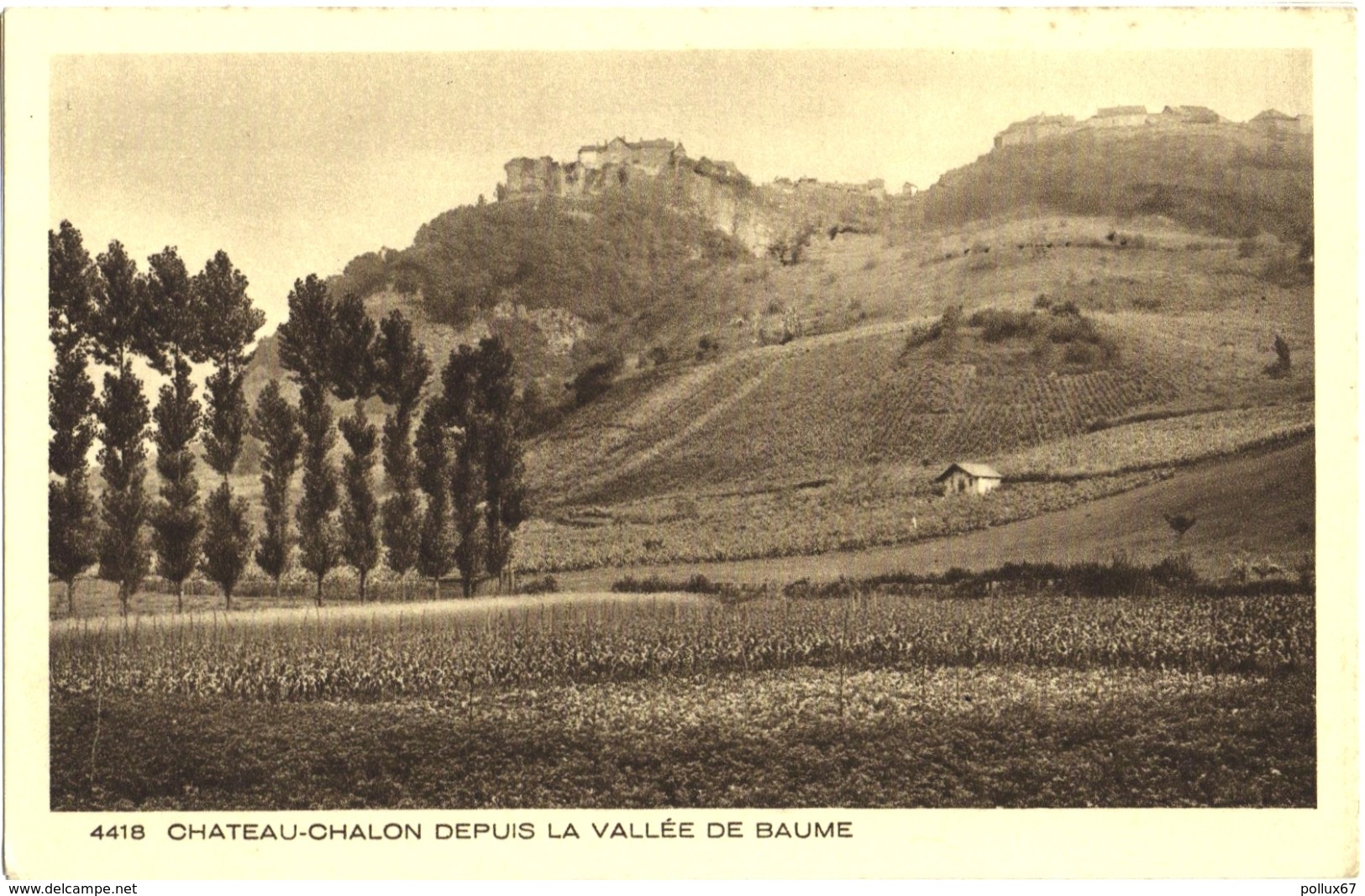 CPA DE CHATEAU-CHALON  (JURA)  DEPUIS LA VALLEE DE BAUME - Autres & Non Classés