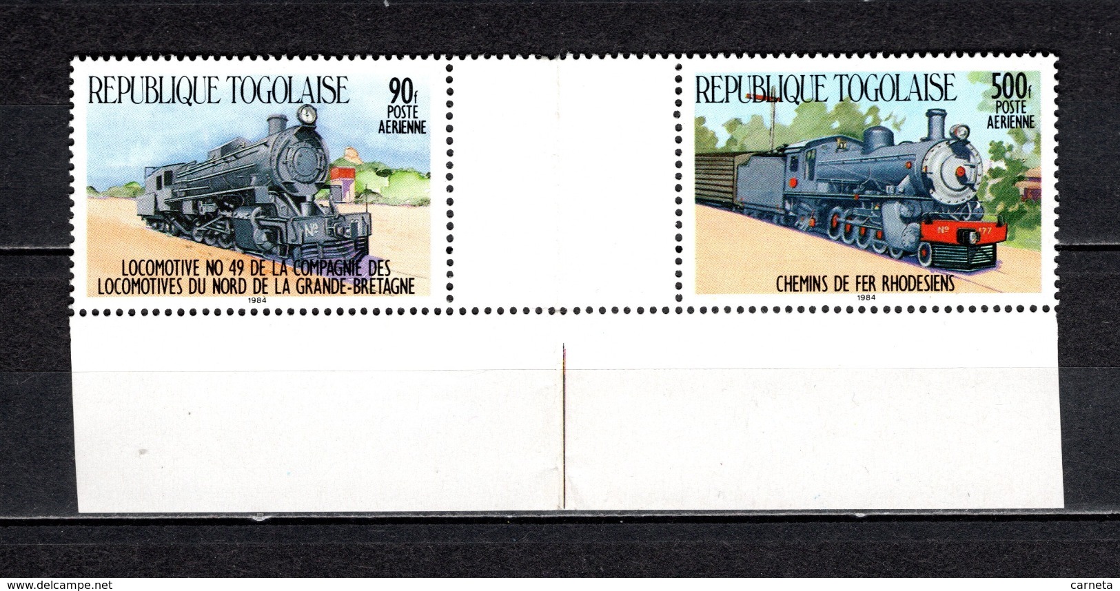 TOGO N° PA 527 + PA 529 SE TENANT  NEUFS SANS CHARNIERE COTE  ? € RARE  TRAIN  VOIR DESCRIPTION - Togo (1960-...)