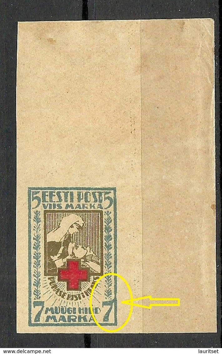 Estland Estonia 1921 Michel 30 B E: 7 ERROR Abart MNH (hinge Mark At Margin Only) - Estonia