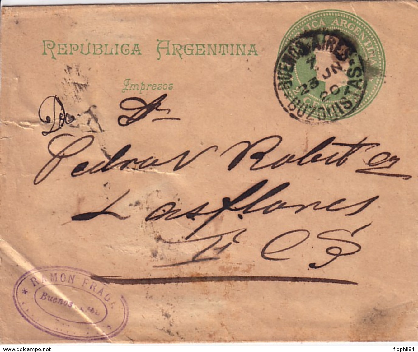 ARGENTINE - ENTIER POSTAL BANDE DE JOURNAL DE BUENOS-AIRES - LE 23-6-1920. - Cartas & Documentos