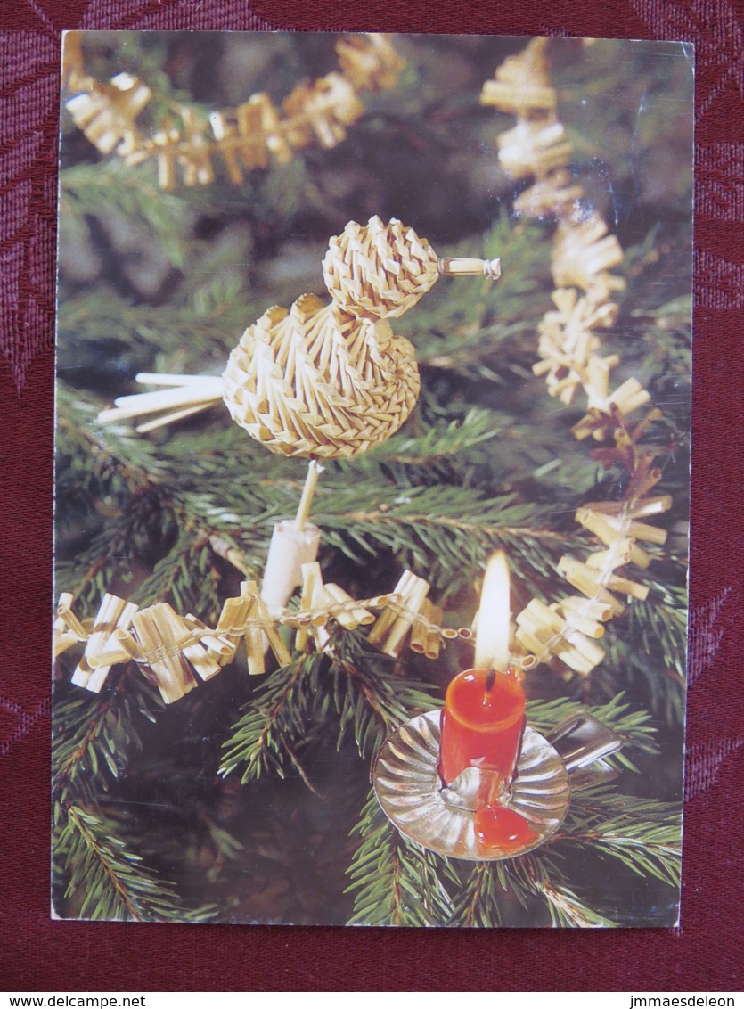 Czechoslovakia 1992 Postcard "Greetings Bird Handicraft Candle" Prague To Prague - Red Cross - Covers & Documents