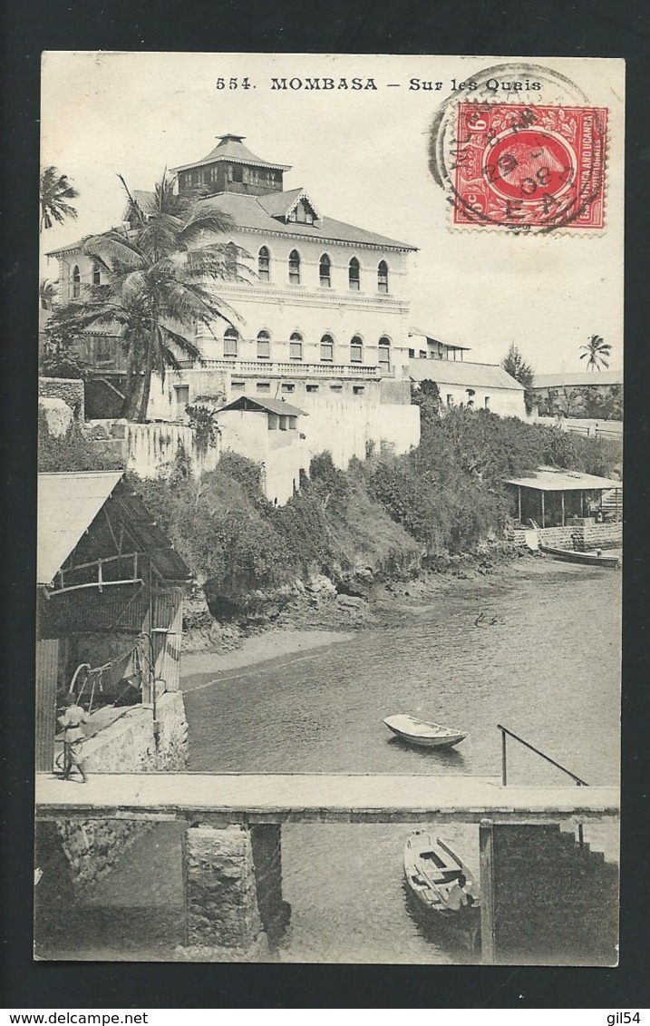 Cpa "Mombasa - Sur Les Quais " , Affranchie Pour Diego Suarez  En 1908 Par Afrique Orientale Yvert N°126  OBE3487 - Protectoraten Van Oost-Afrika En Van Oeganda