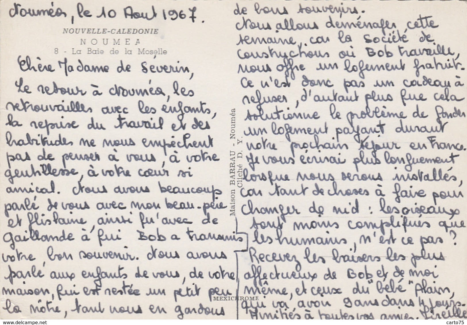 Océanie - Nouvelle Calédonie - Nouméa - Baie De La Moselle - Editeur Maison Barrau N° 8 - Nouvelle-Calédonie