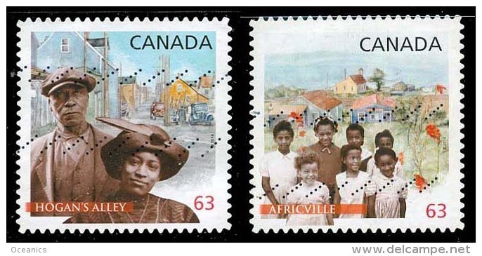 Canada (Scott No.2702-03 - Voisinage Africains-canadiens / Africain-Canadian Neighborhood) (o) Autocollant - Oblitérés