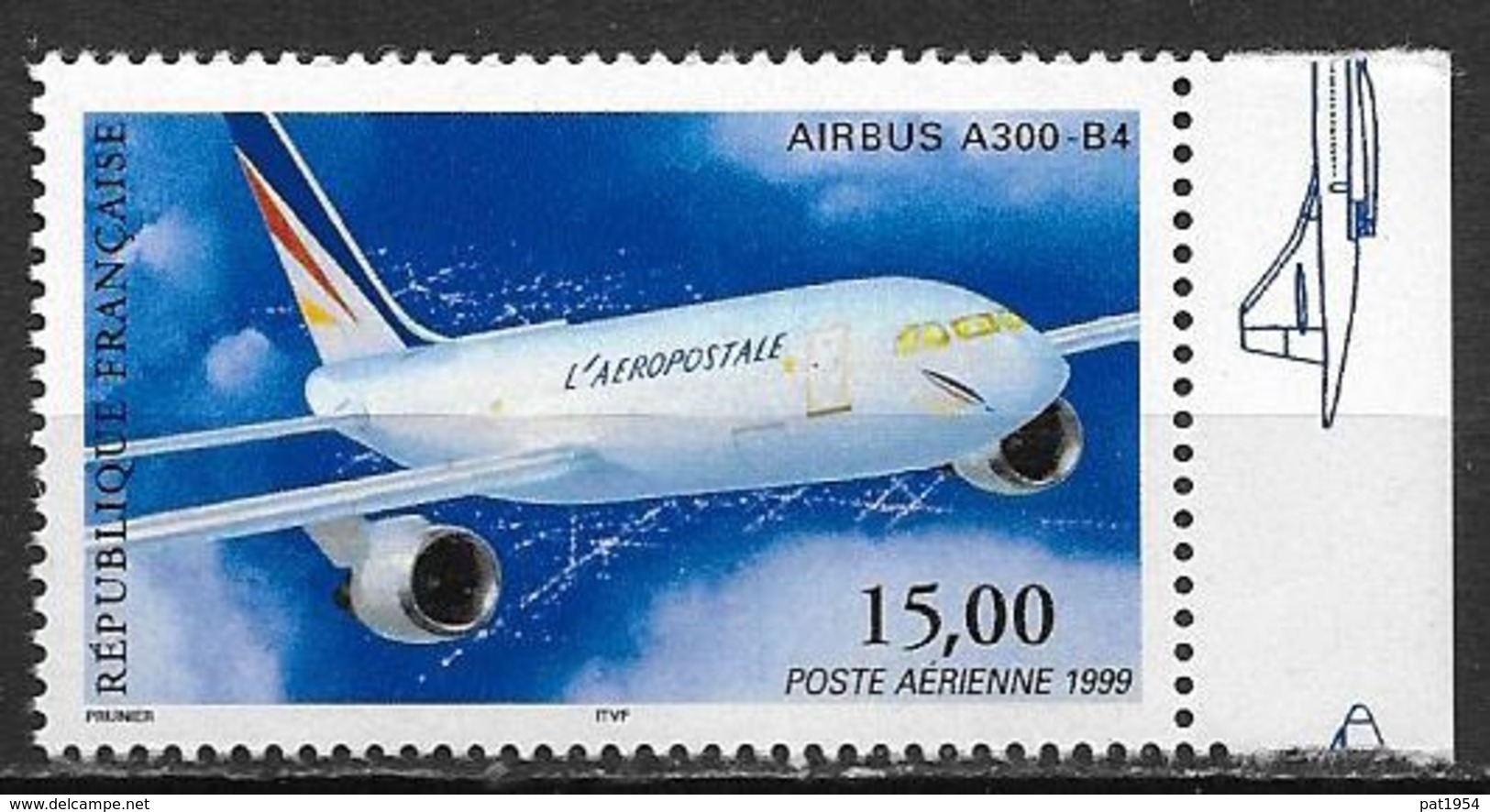 France 1999 Poste Aérienne N° 63a, Airbus A300 Cote 20 Euros - 1960-.... Neufs