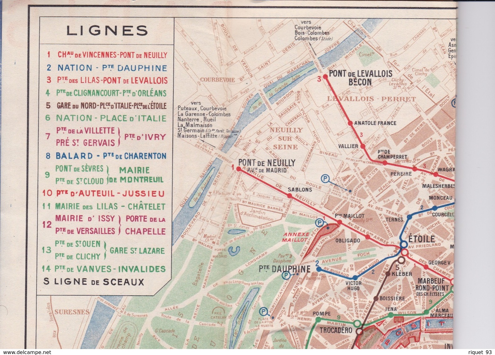 Plan Du Métropolitain De Paris-Exposition  1937(bon état) - Autres & Non Classés