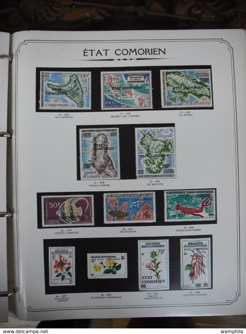 Etat Comorien.Collection Avec Charnieres En Album  Complet Des Origines 1975  à 1980 Superbe. - Comores (1975-...)