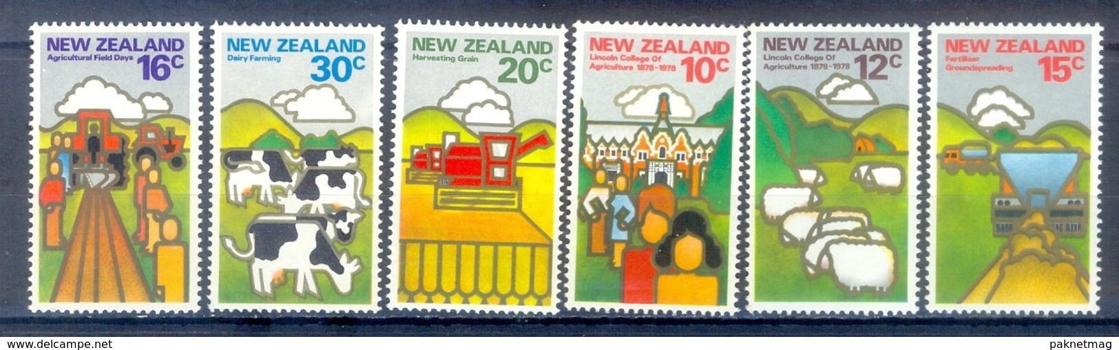 J174- New Zealand 1978 Land Resources Industries Agriculture. - Unused Stamps