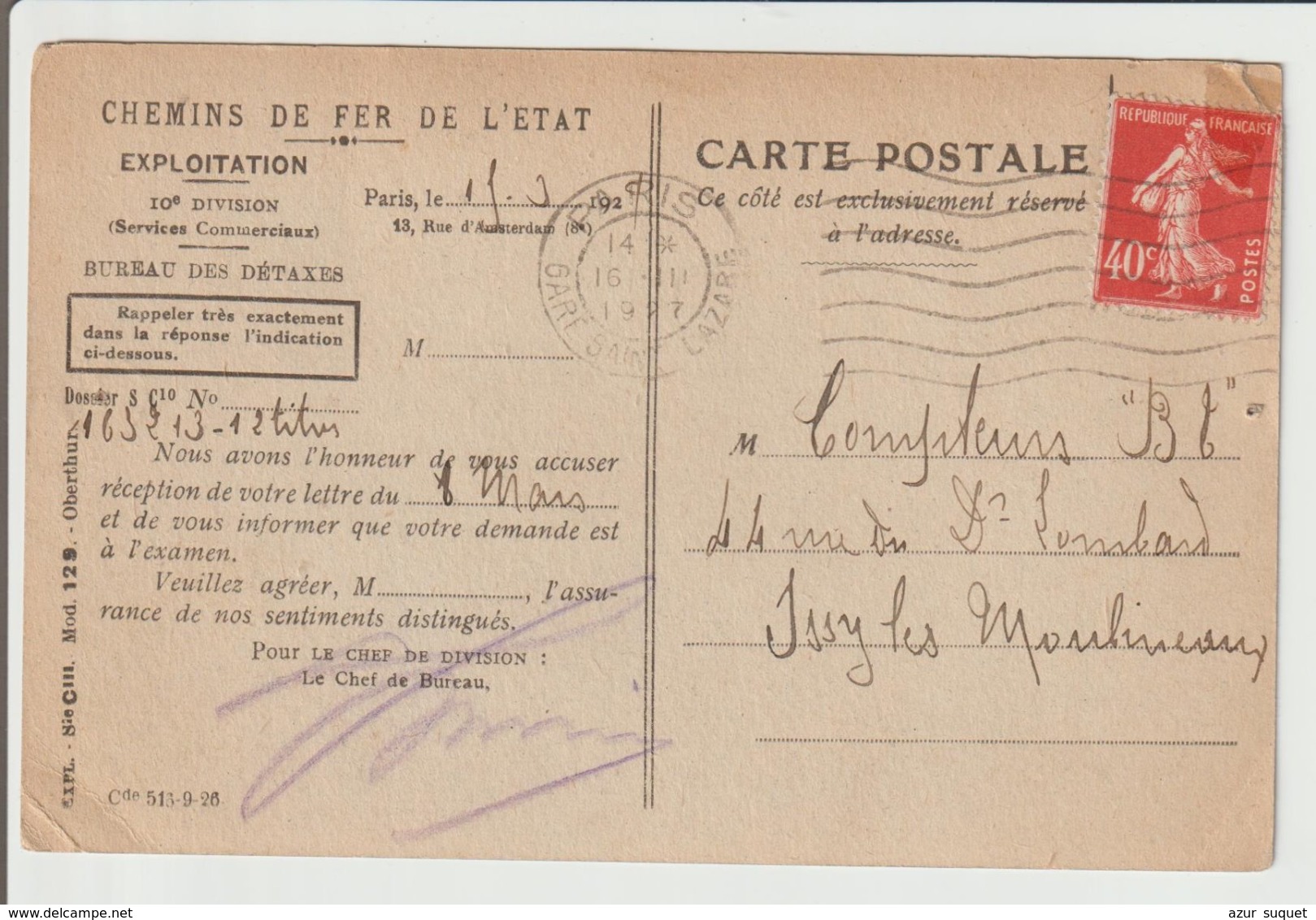 FRANCE / CPA / PUBLICITE "CHEMINS DE FER DE L'ETAT EXCURSIONS EN BRETAGNE / 1927 - Publicité