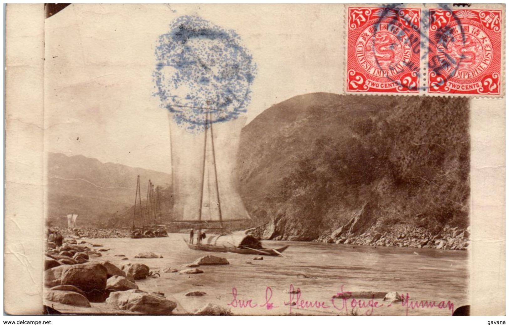 Carte De MENGTSZ Pour La France 1908 - Sur Le Fleuve Rouge Yunnan - Carte-photo - Briefe U. Dokumente