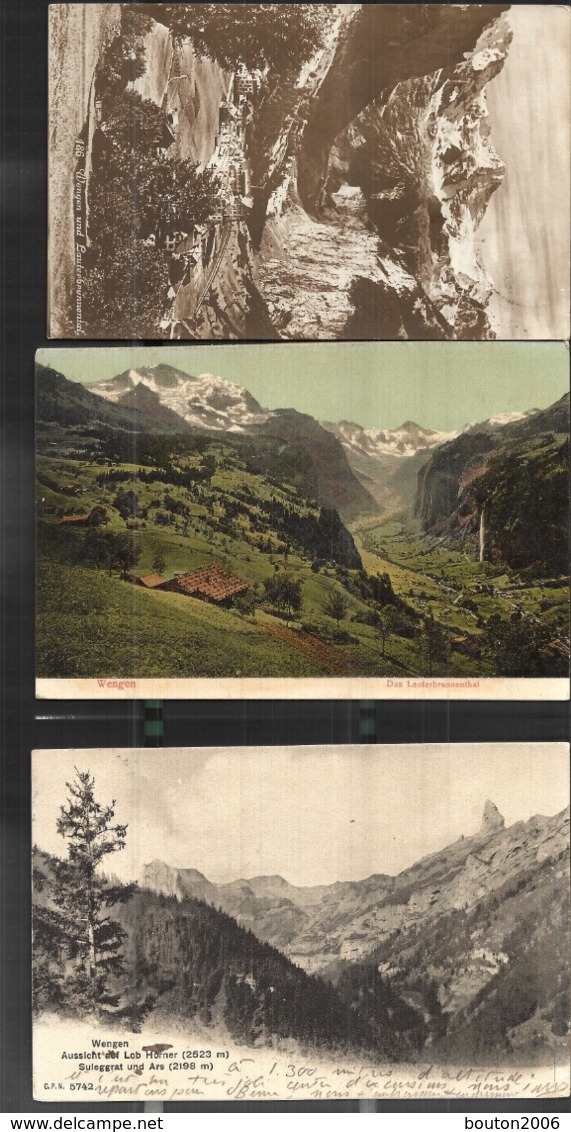 3 X Postcard Wengen Und Das Lauterbrunnental Aussicht Der Lob Horner Suleggrat Und Ars 1905, 1909 Et 1913 - Lauterbrunnen