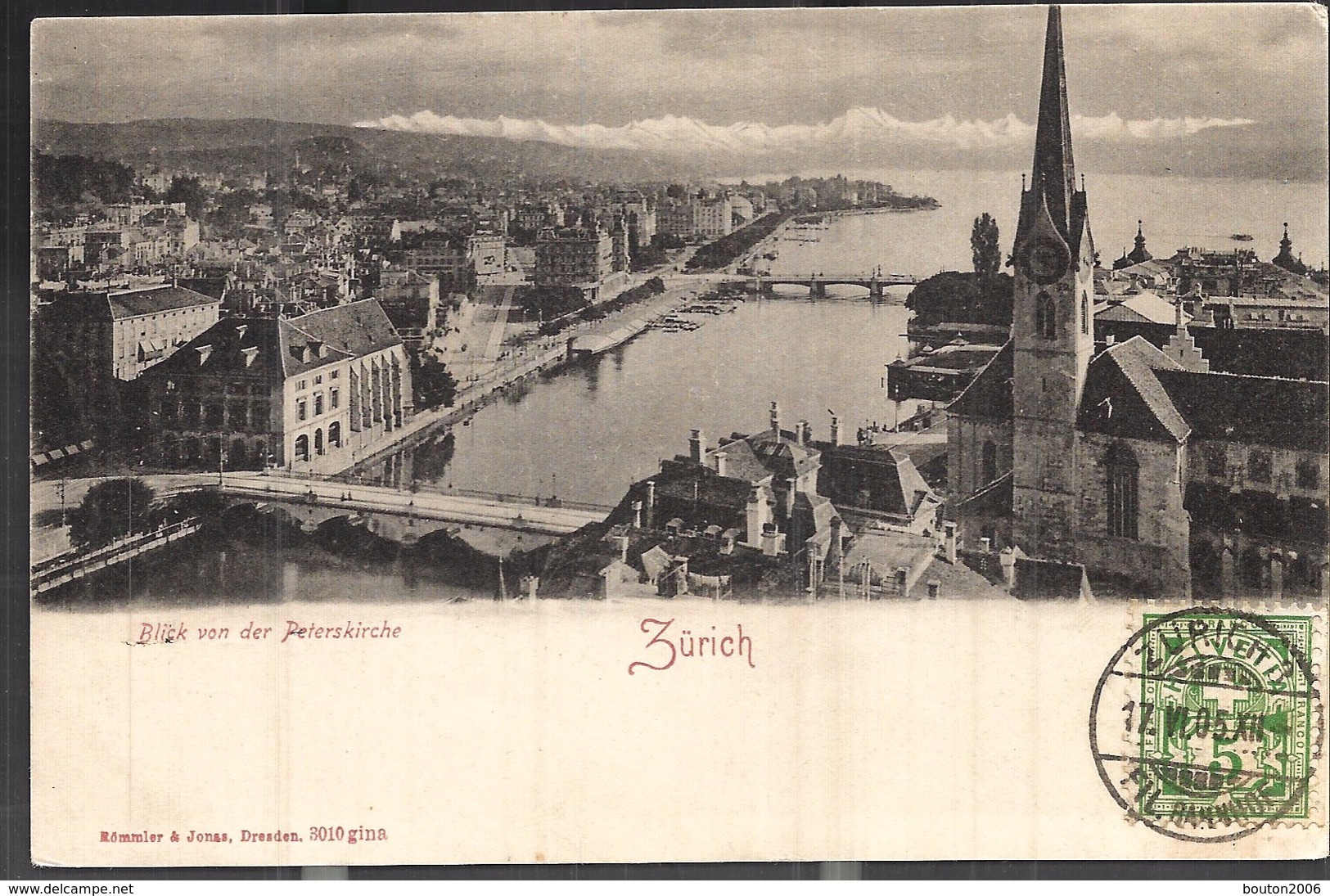 Zürich Zurich Blick Von Der Peterskirche 1905 - Zürich