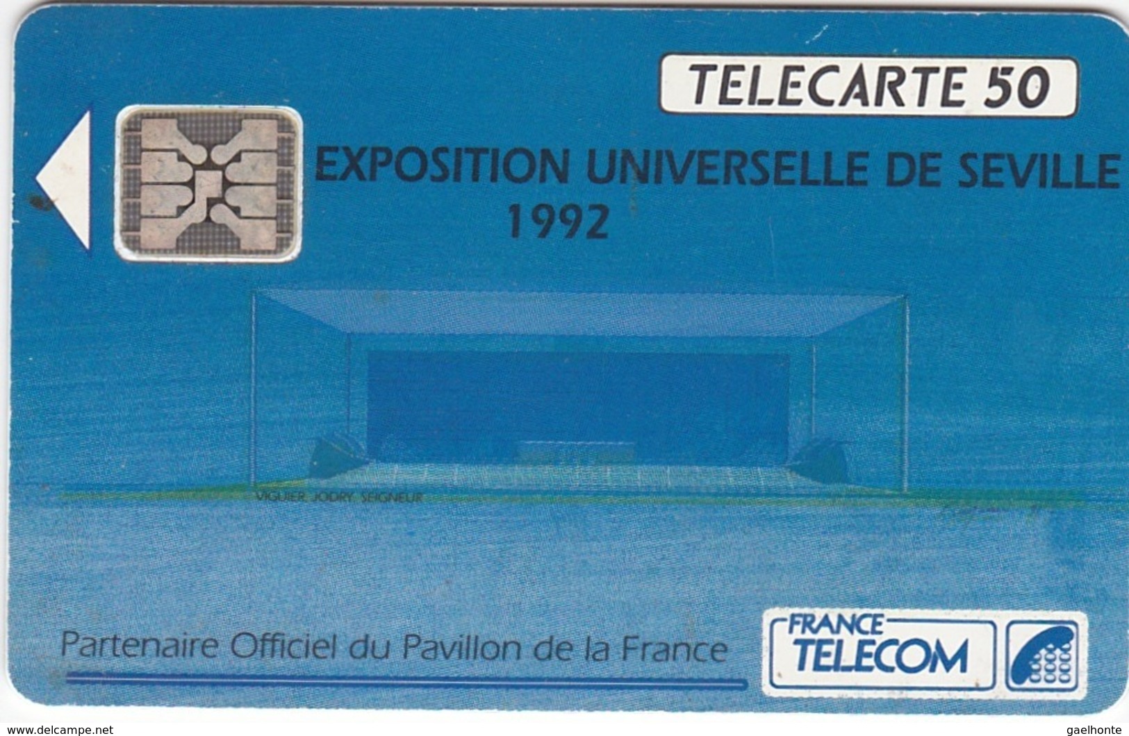 TC097 TÉLÉCARTE A PUCE - EXPOSITION UNIVERSELLE DE SEVILLE - PARTENAIRE OFFICIEL DU PAVILLON DE LA FRANCE - Autres & Non Classés