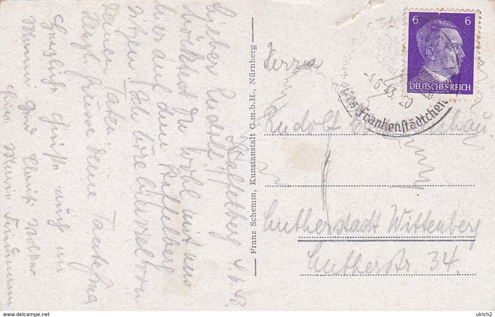AK Gruß Aus Vierzehnheiligen - Schwalbe Mit Brief - 1943 (43578) - Lichtenfels