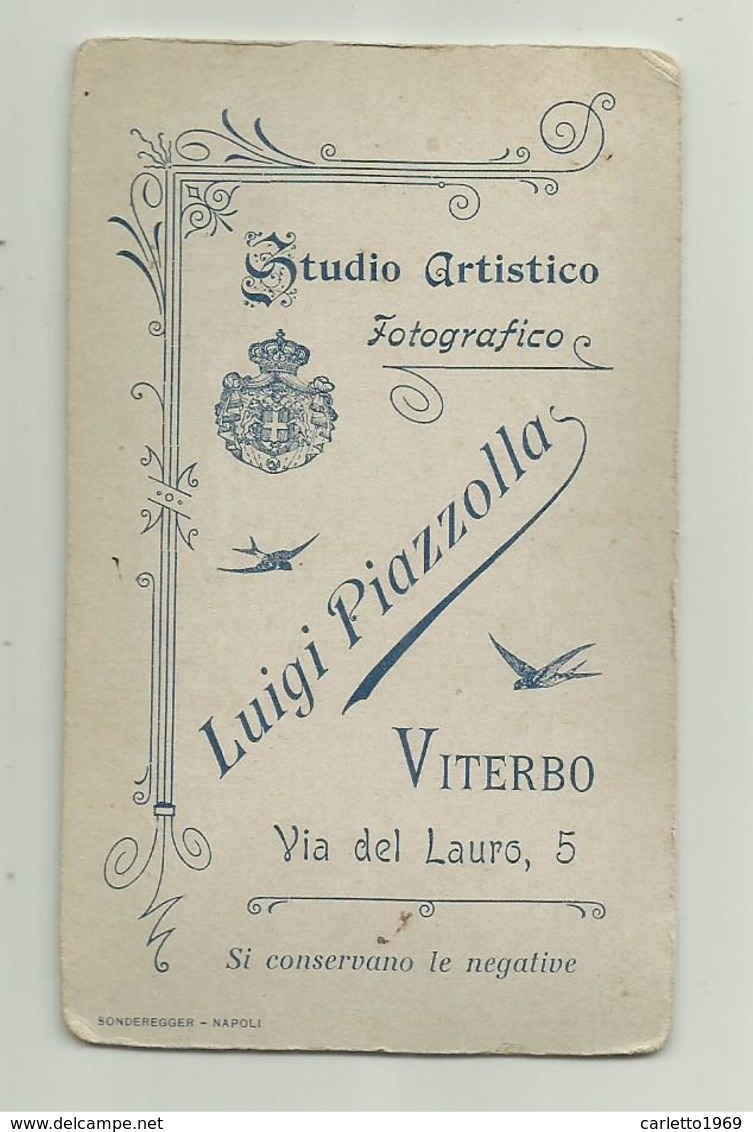 FOTO ANTICA ,UOMO , GIOVANE DONNA , STUDIO LUIGI PIAZZOLLA VITERBO , CM.10,6 - Persone Anonimi