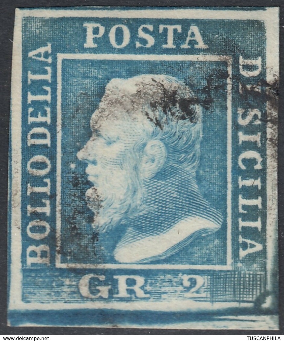 Sicilia, 2 Gr. II Tav. N.7h RITOCCO 45 Certificato Vaccari Cv 700 - Sizilien