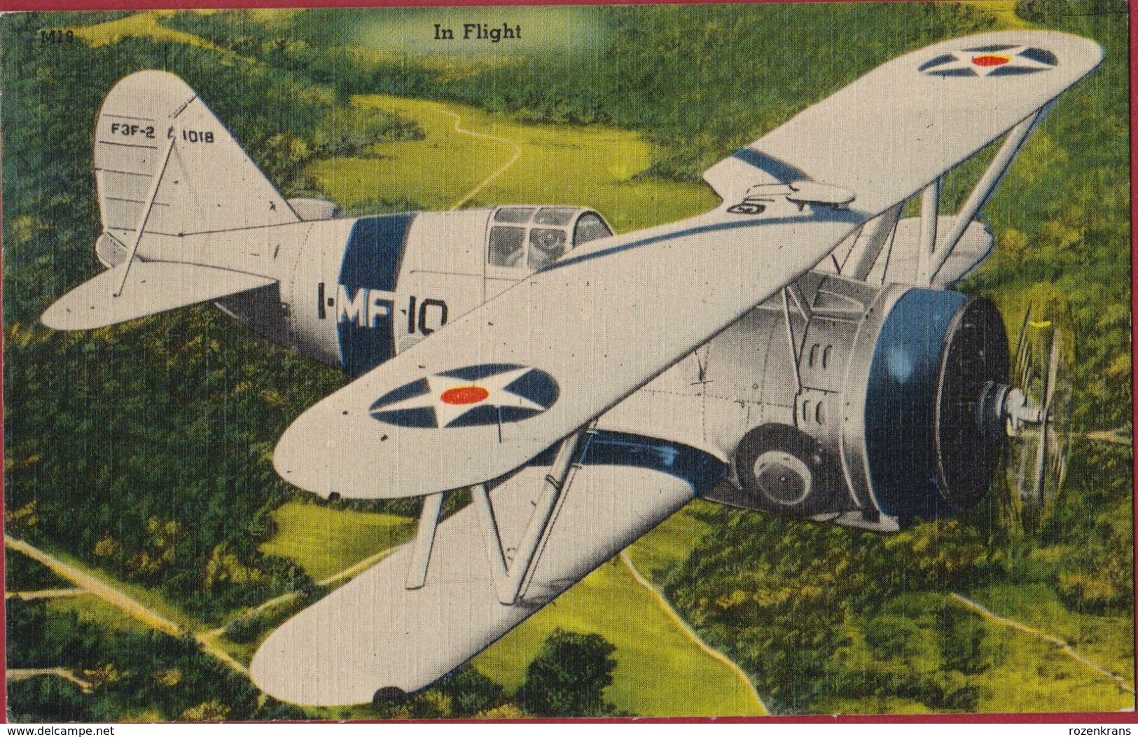 Grumman F3F American Biplane Fighter Aircraft Vliegtuig Avion Airplane USA United States Navy WWII WW2 - 1939-1945: 2ème Guerre