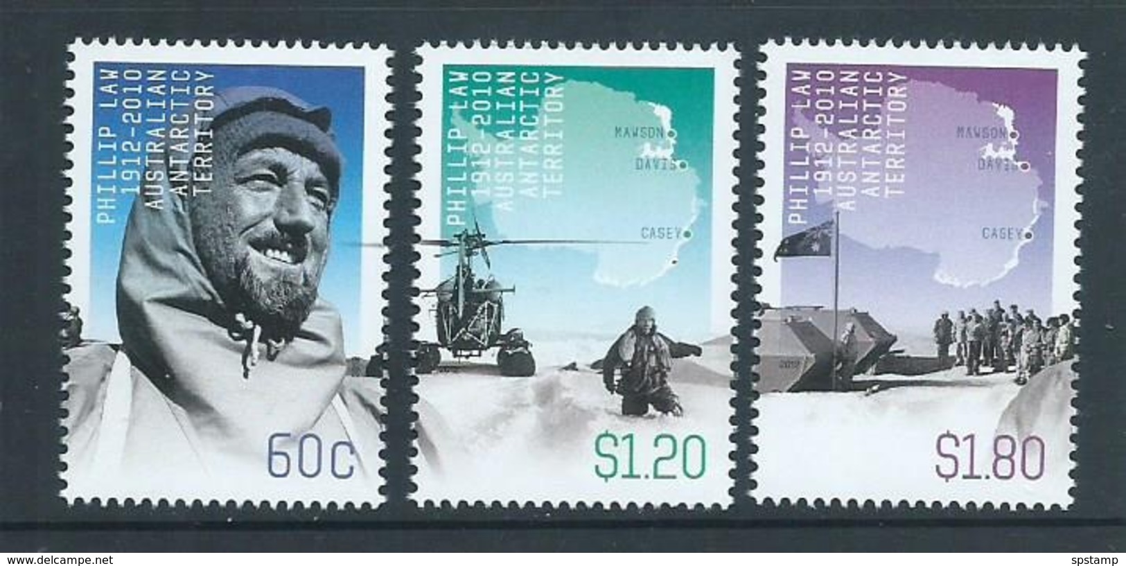 Australian Antarctic Territory 2012 Phillip Law Set 3 MNH - Unused Stamps