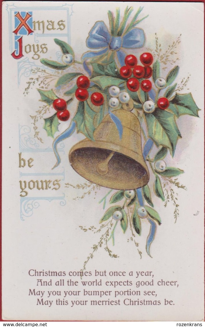 Old Postcard Christmas Bell Kerstklok UK Noel Kerstmis Fantasy Card Carte Fantaisie Fantasiekaart MB SERIES - Andere & Zonder Classificatie