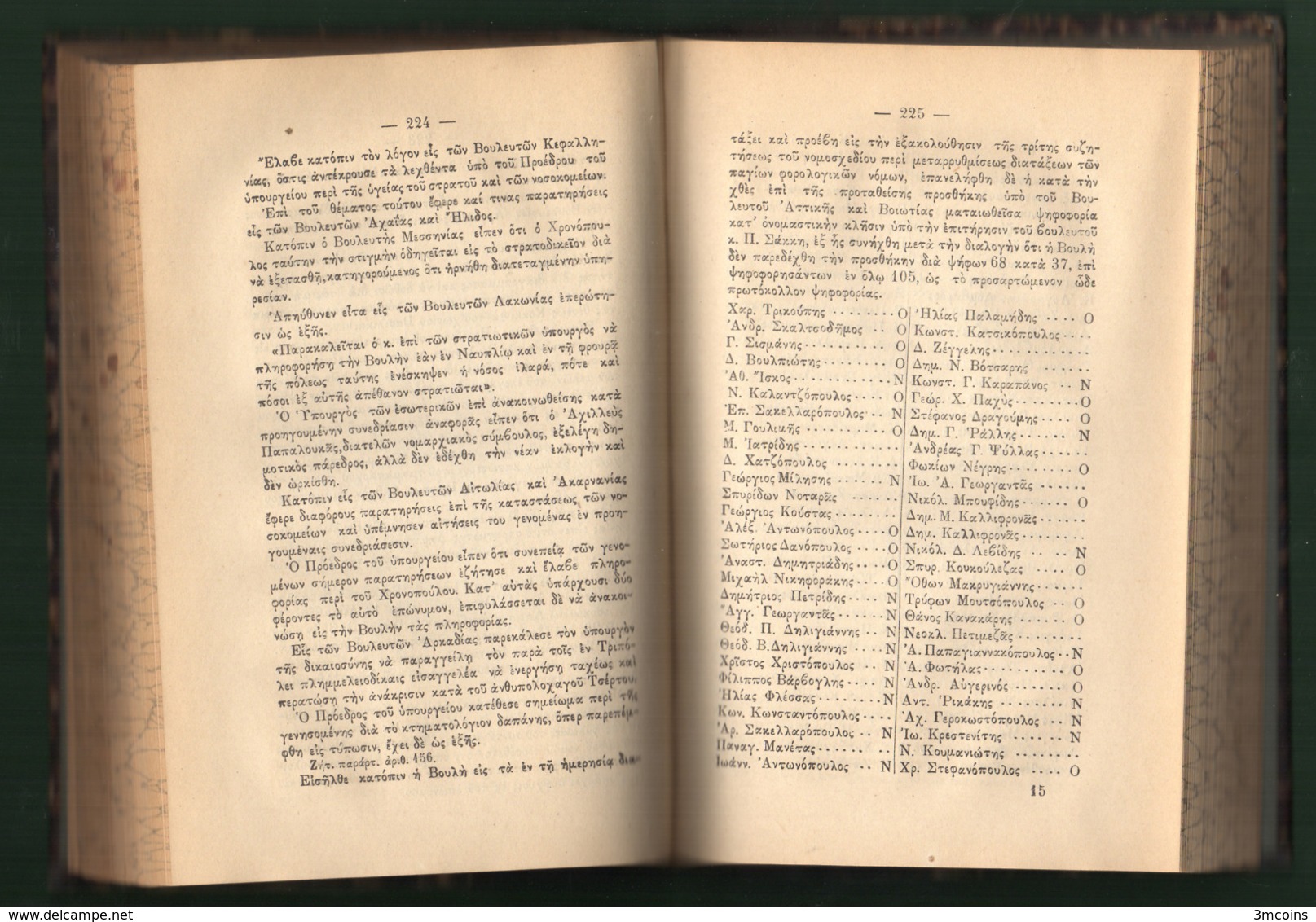 M3-39272 Greece 1879. Minutes Of The Parliament Debates. Book 440 Pages - Other & Unclassified