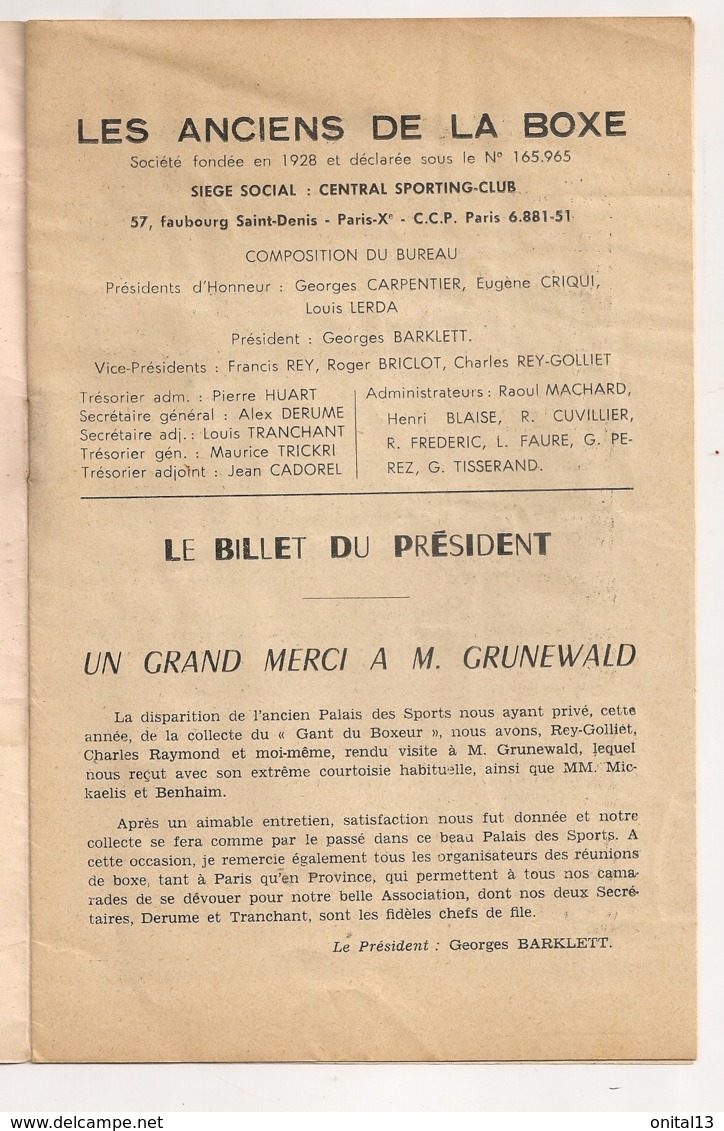 1960 REVUE DES ANCIENS DE LA BOXE / GEORGES BARKLETT  / BOXE BOXEUR E23 - Boeken