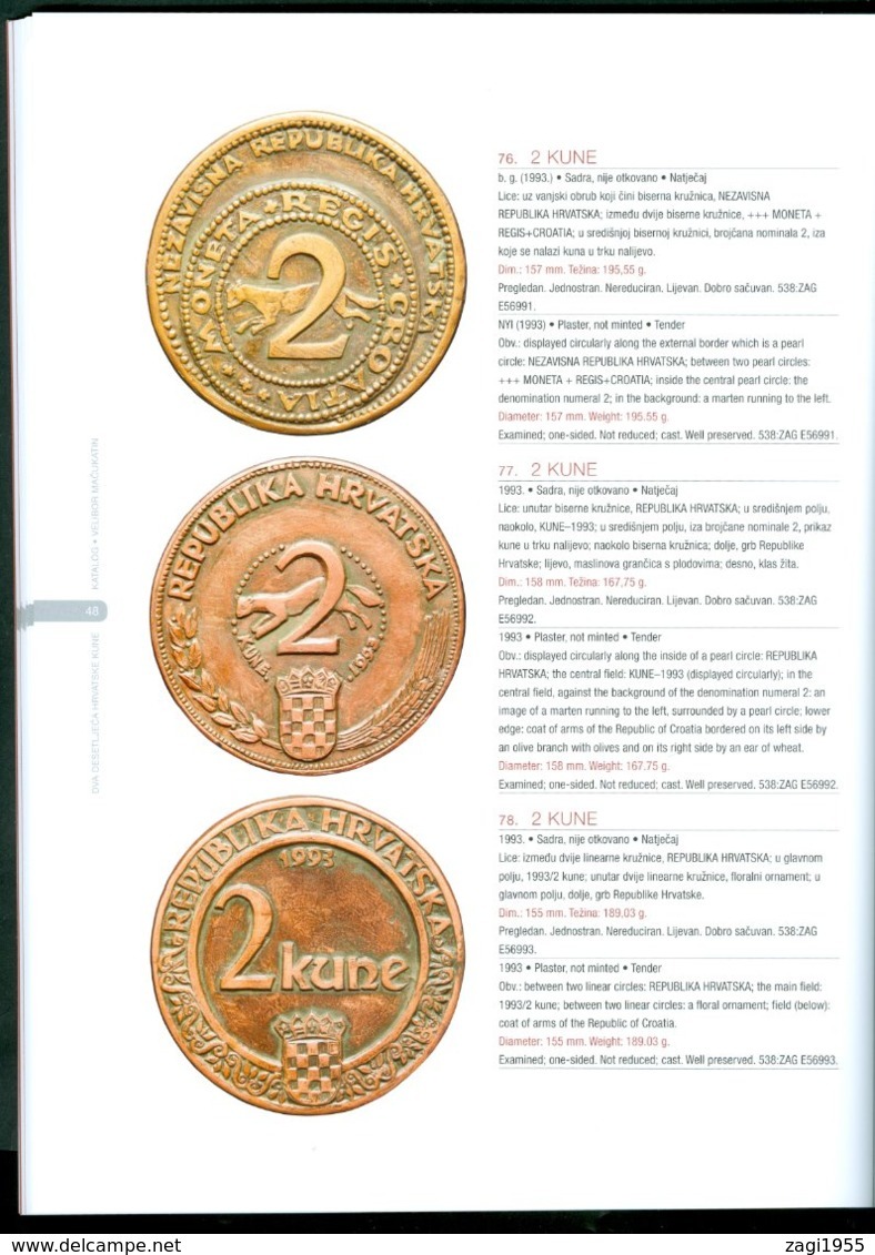 Croatia 1993 KUNA coin book with 60 picture of concept design for Croatia coins money proof tender protocol 25 2019