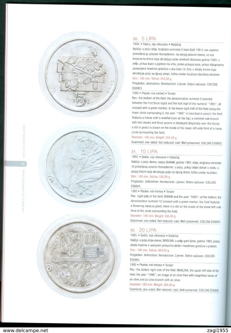 Croatia 1993 KUNA coin book with 60 picture of concept design for Croatia coins money proof tender protocol 25 2019