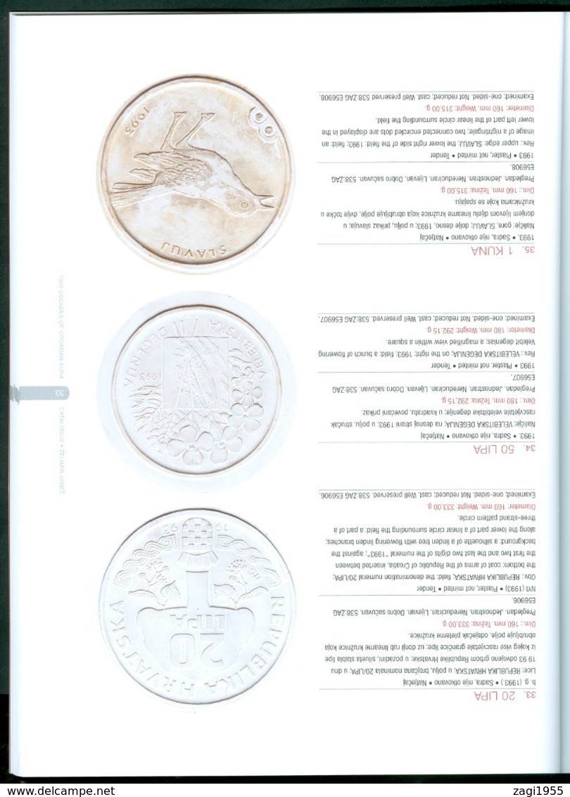 Croatia 1993 KUNA coin book with 60 picture of concept design for Croatia coins money proof tender protocol 25 2019