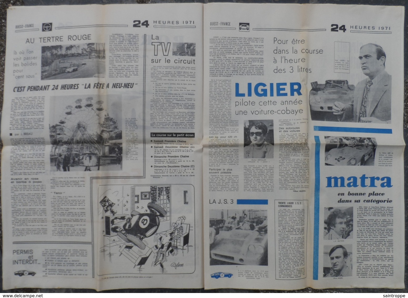 24 H Du Mans 1971.Porsche-Ferrari.Larousse-Pescarolo.Ligier,Matra.Marie-Claude Beaumont. - 1950 à Nos Jours