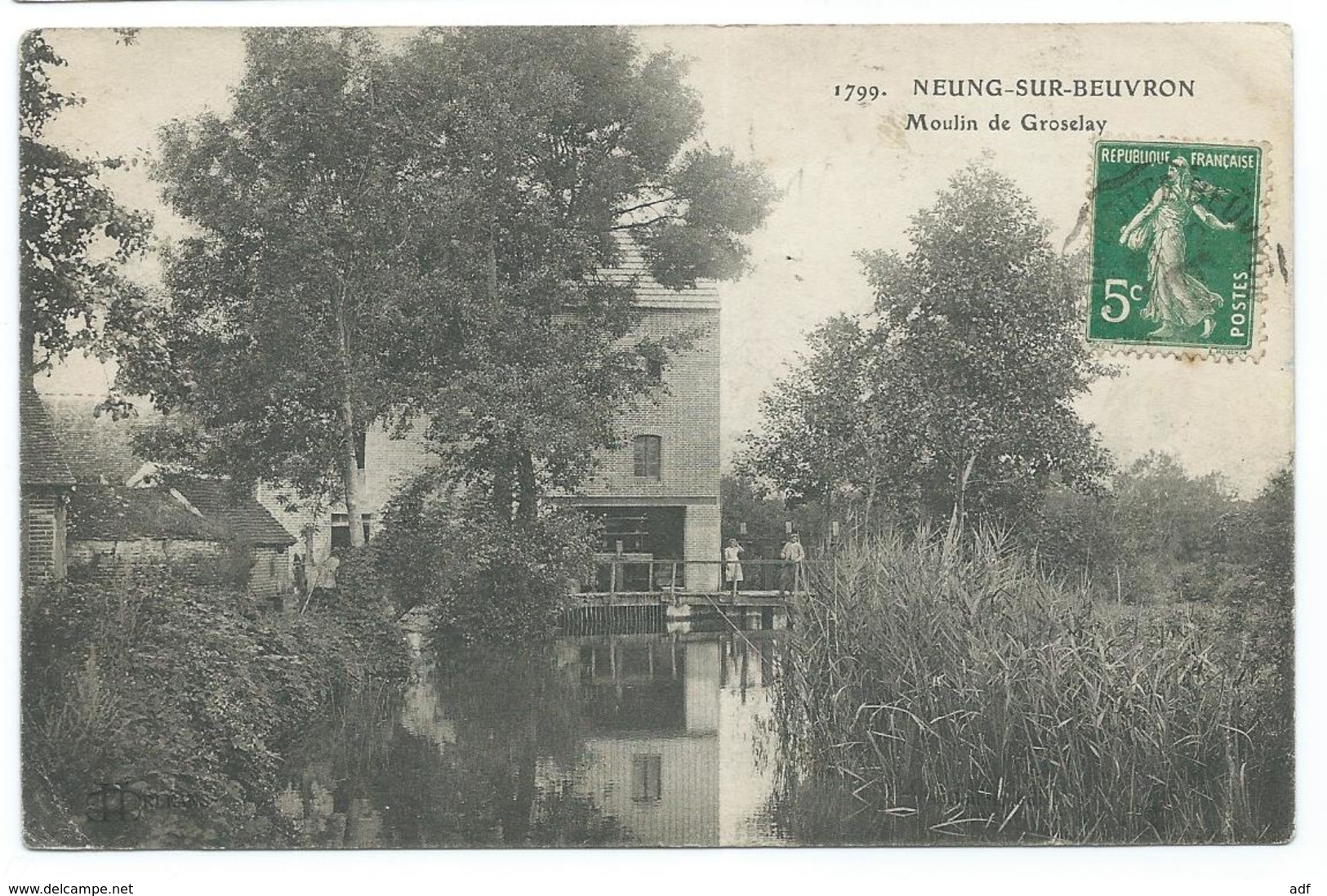 CPA NEUNG SUR BEUVRON, MOULIN DE GROSELAY, PETITE ANIMATION, LOIR ET CHER 41 - Neung Sur Beuvron