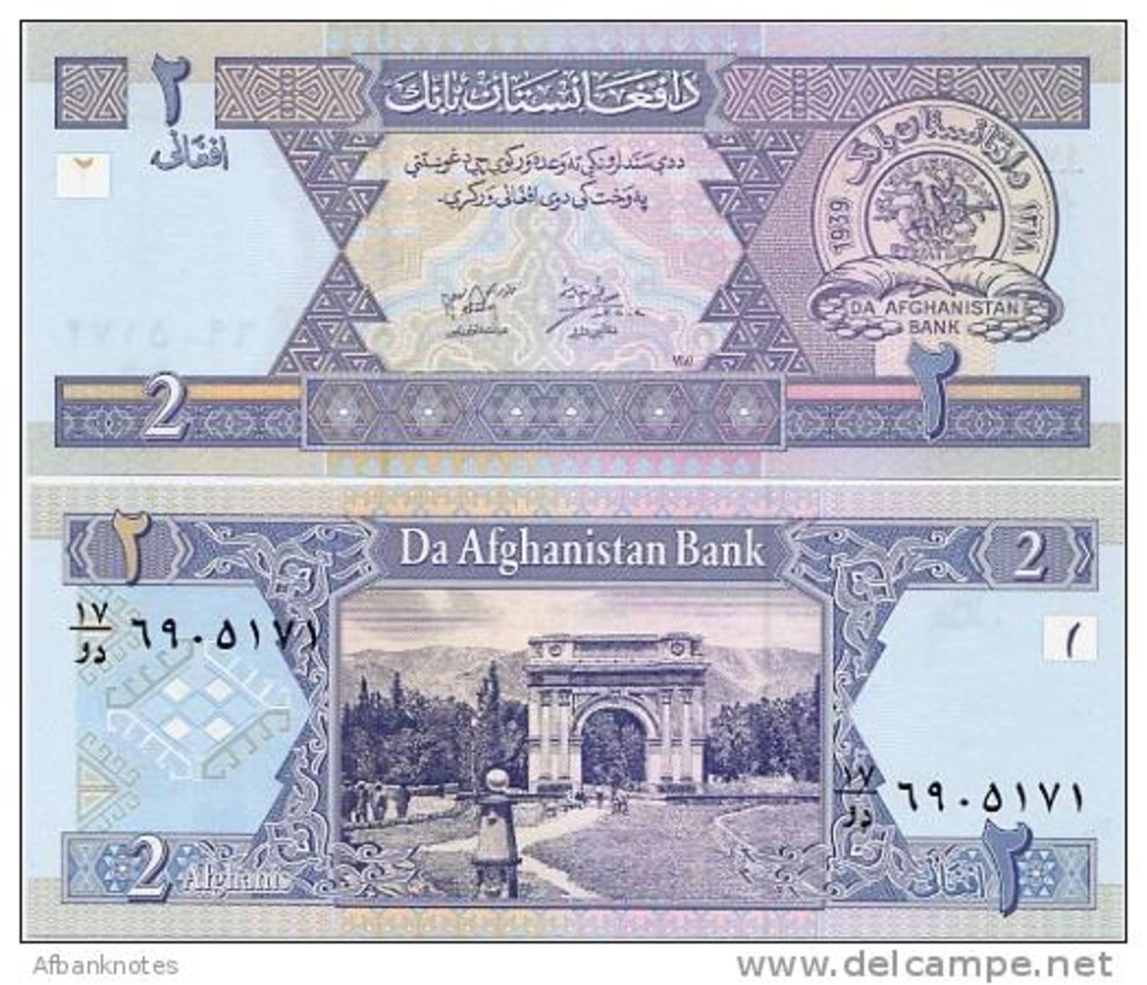 AFGHANISTAN       2 Afghanis        P-65a        SH1381 (2002)        UNC - Afghanistan