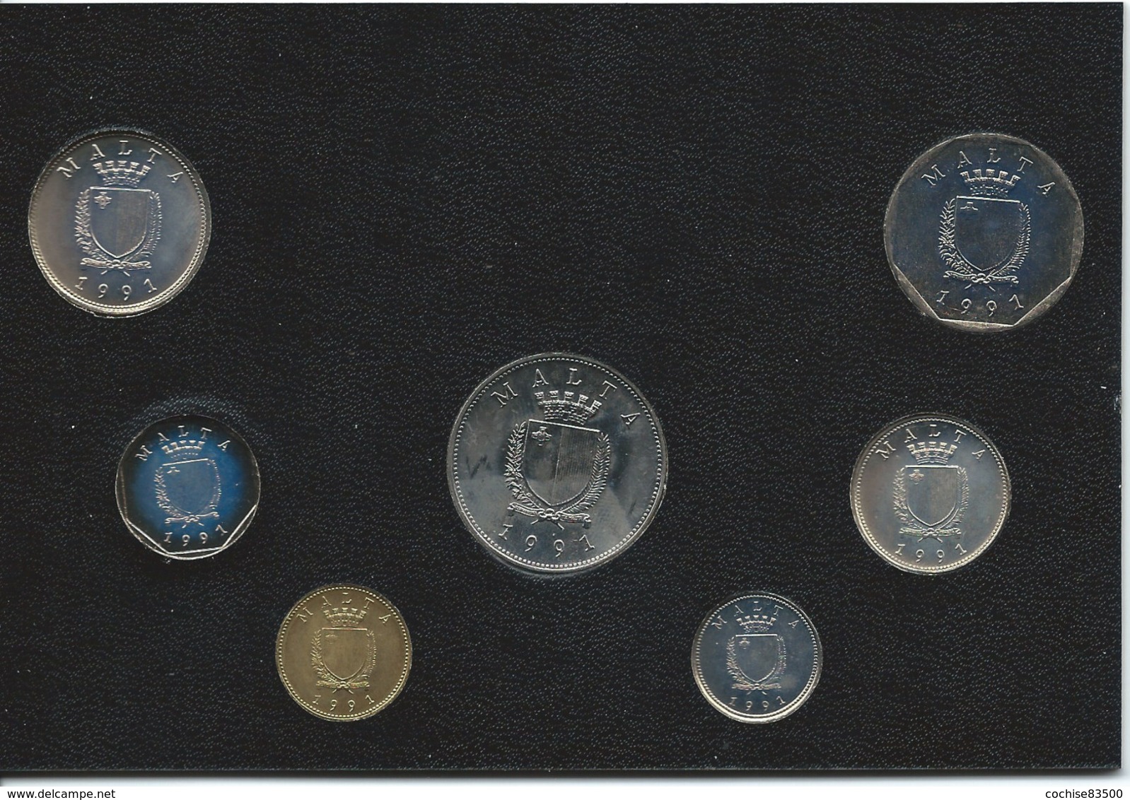 Malte - Monnaie De 1991 - 7 Pièces De 1 Cent à 1 Lira FDC - Bank Centrali Ta' Malta - Malte